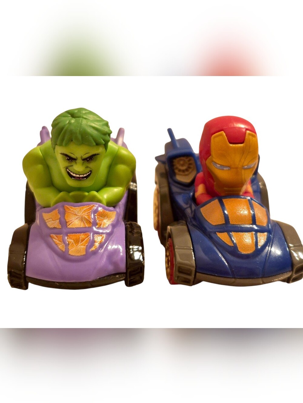 Hot Wheels RacerVerse Marvel Hulk & Iron Man lot of 2 HRT89 2022 Die-Cast 1:64